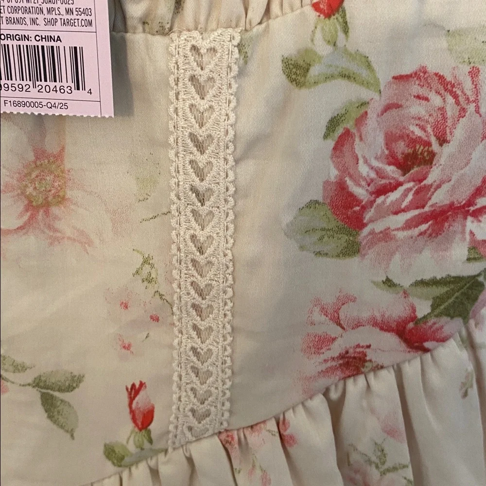 Wild Fable Floral Lace-Trimmed mini dress with corset top and wide band straps - Picture 11 of 12